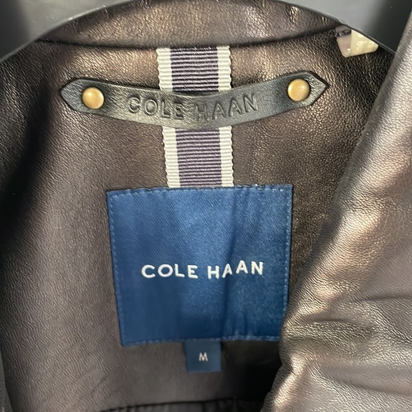 NWOT Cole Haan Leather Moto Jacket Size - Picture 6 of 13